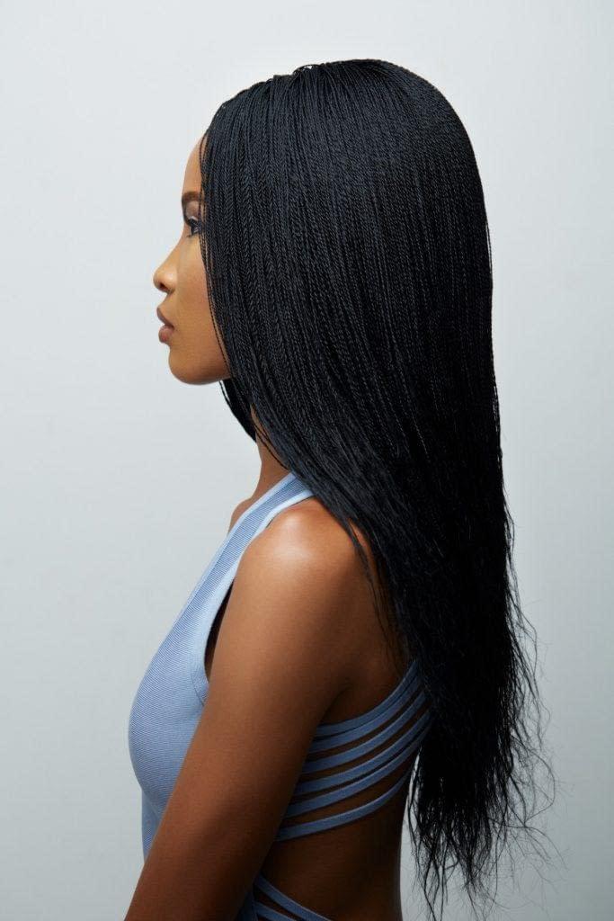 2Chique Boutique Women's Hand Braided Micro Twist Lace Front Wig (1b)