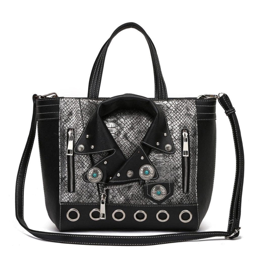 2Chique Boutique Women's Python Motorcycle Jacket Tote