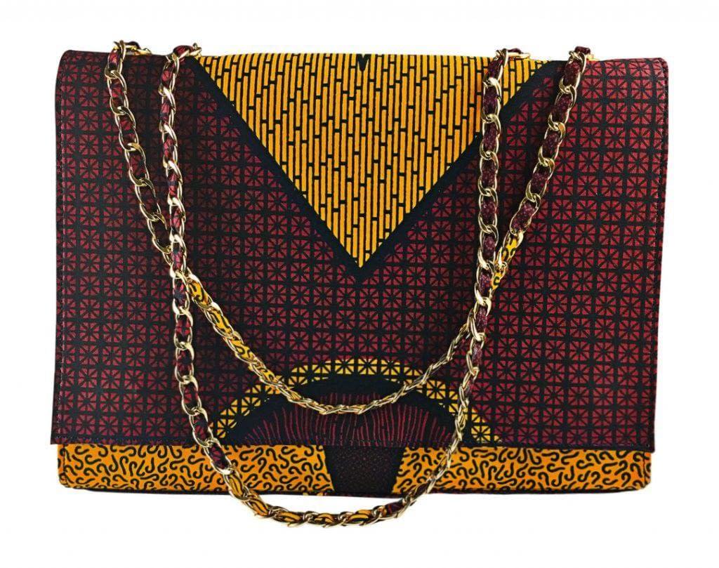 2Chique Boutique Women's Handmade Ankara Print Fashion Handbag, NNEOMA