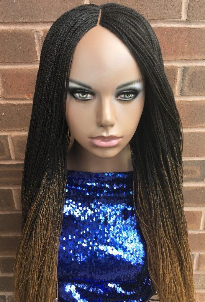 2Chique Boutique Women's  Micro Twist Ombre Braided Wig Color 2/27, 30 Inches