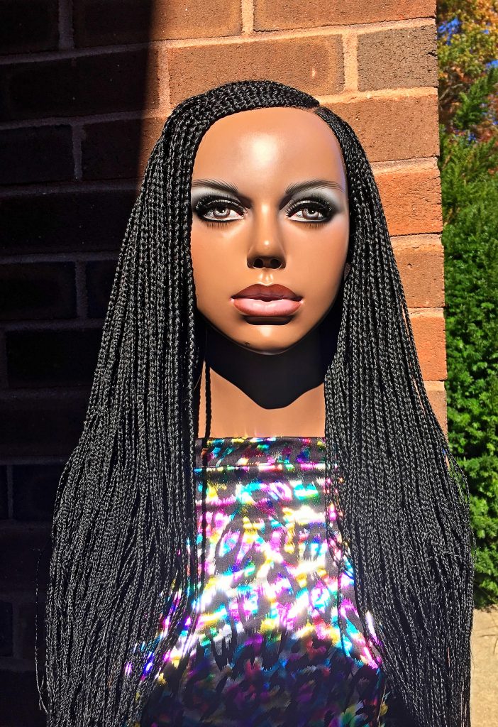 2Chique Boutique Women's Swirl Cornrow Braided Wig Color 1, 26 Inches