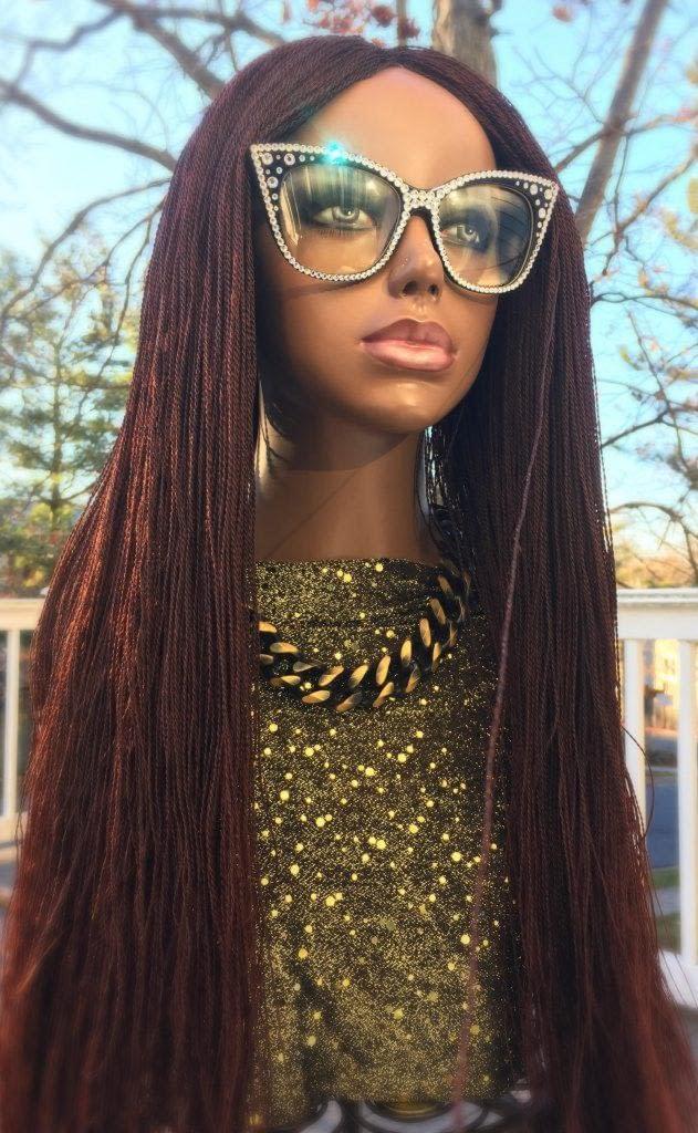 2Chique Boutique Women's Micro Twist Braided Wig Color 35/33 Mix 30 Inches