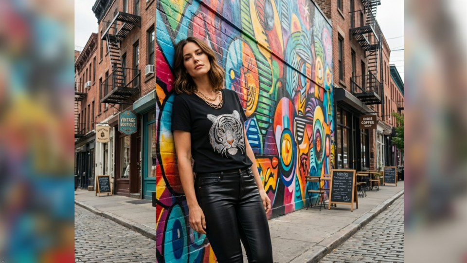 2Chique Boutique Women's Trendy Tiger T-Shirt