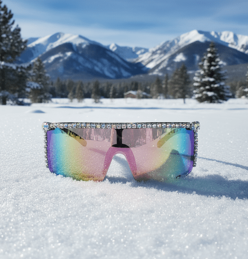 Rhinestone Shield Inspired Statement Sunglasses