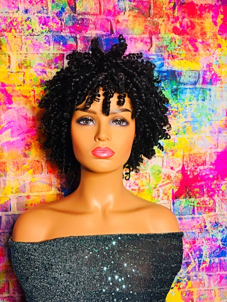 2Chique Boutique Women's Spiral Curl Wig, Color 1b 10 Inches