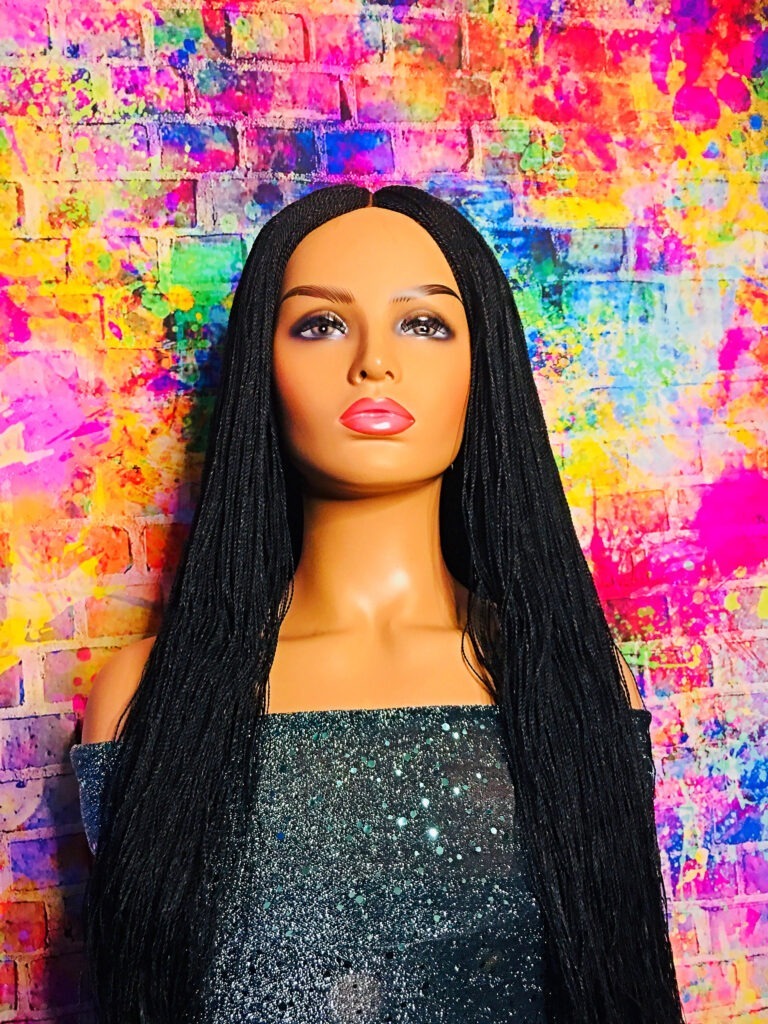 Micro Twist Braided Wig Color Black 30 Inches