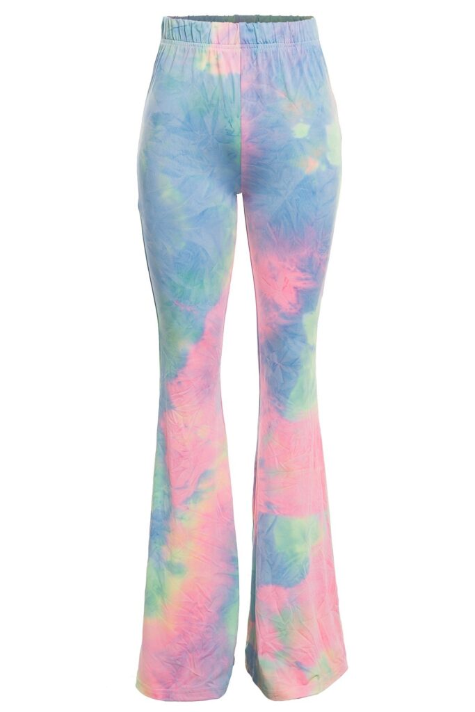 High Waist Tie Dye Comfy Wide Leg Bell Bottom Pants