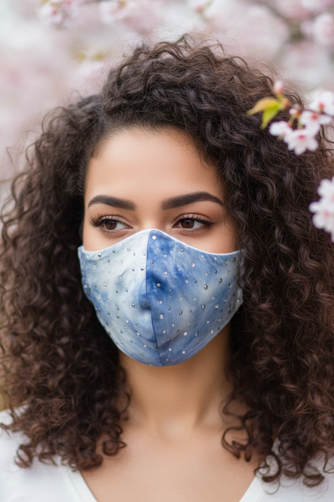 Tie Dye Rhinestone Mask