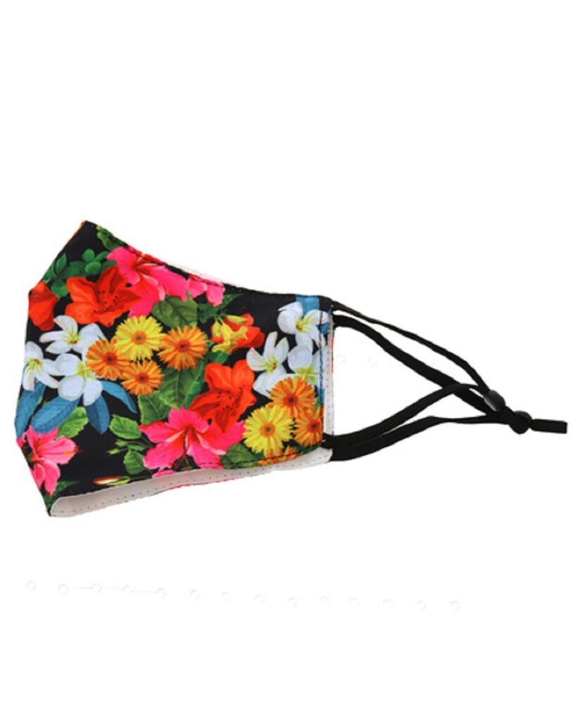 Floral Print Multicolor Reusable Face Mask with Filter Pockets
