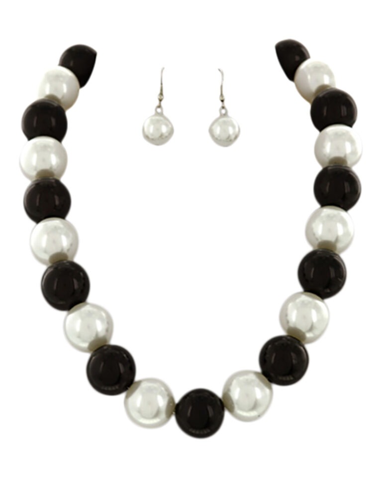 Black And White Synthetic Pearl Necklace Set – 2Chique Boutique