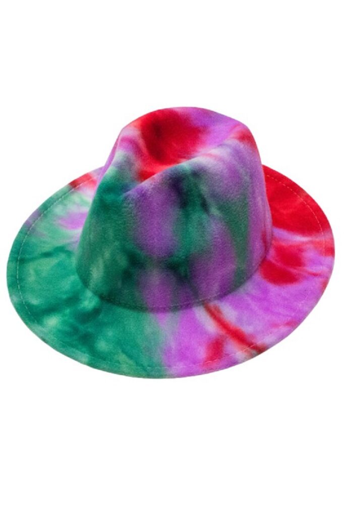 Multicolor Tie Dye Retro Panama Style Fedora