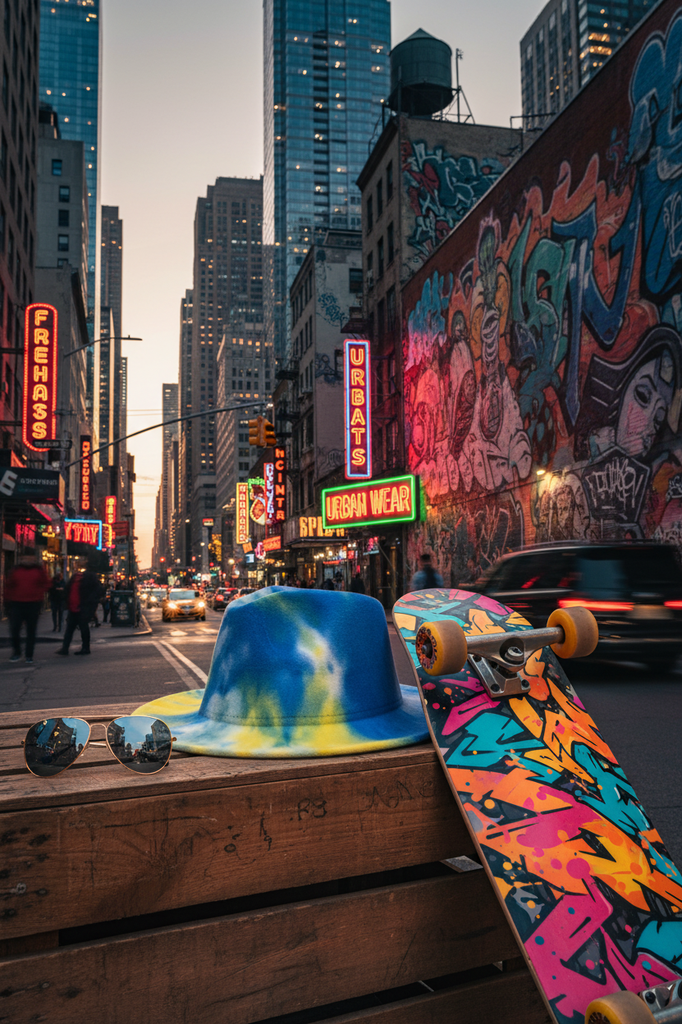 Royal Blue and Yellow Tie Dye Retro Panama Style Fedora