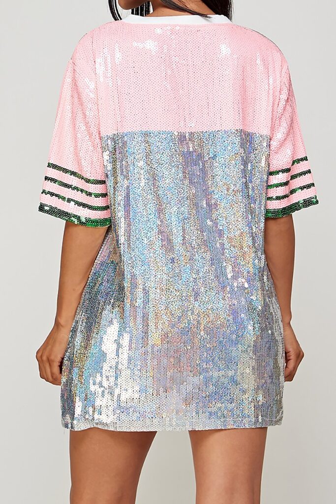 Multicolor Sequin T Shirt Dress One Size Fits All – 2Chique Boutique