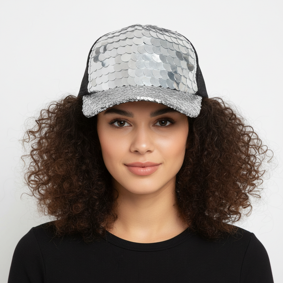 2Chique Boutique Women's Mix Sequins Fashion Cap