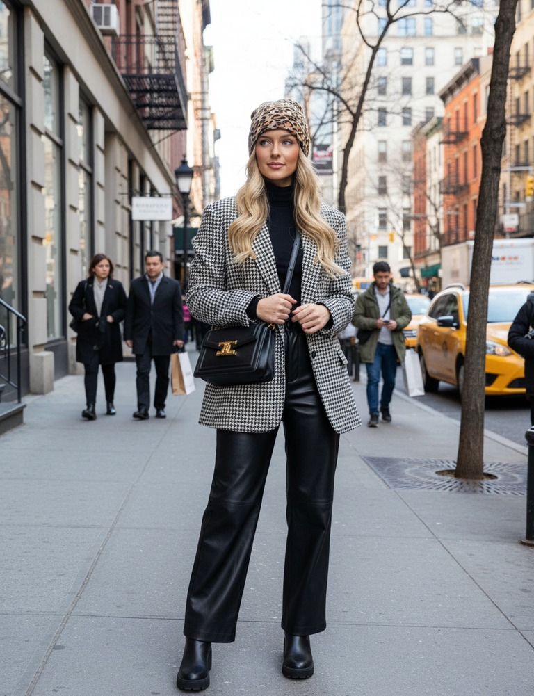 2Chique Boutique Women's Leopard Print Knit Beanie